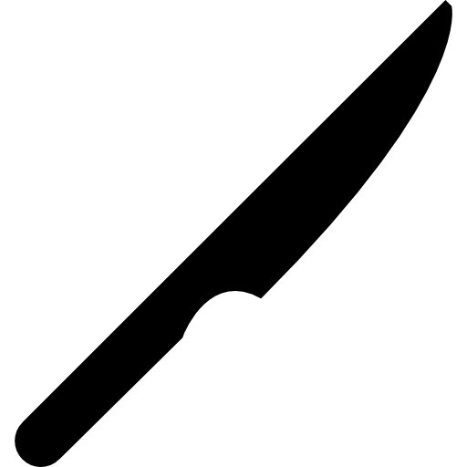 Knife silhouette in diagonal position